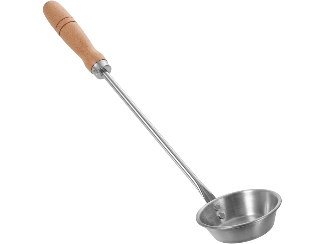 Esta Cuchara Para Freír Con Mango De Madera Es Muy Fácil Y Sencilla De Usar, Ofreciéndole Comodidad.