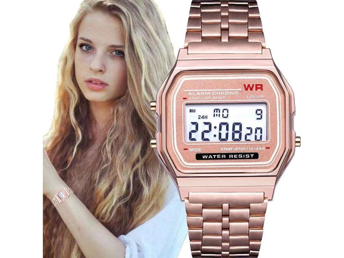 Reloj Digital Led Multifuncional De Acero Inoxidable F91