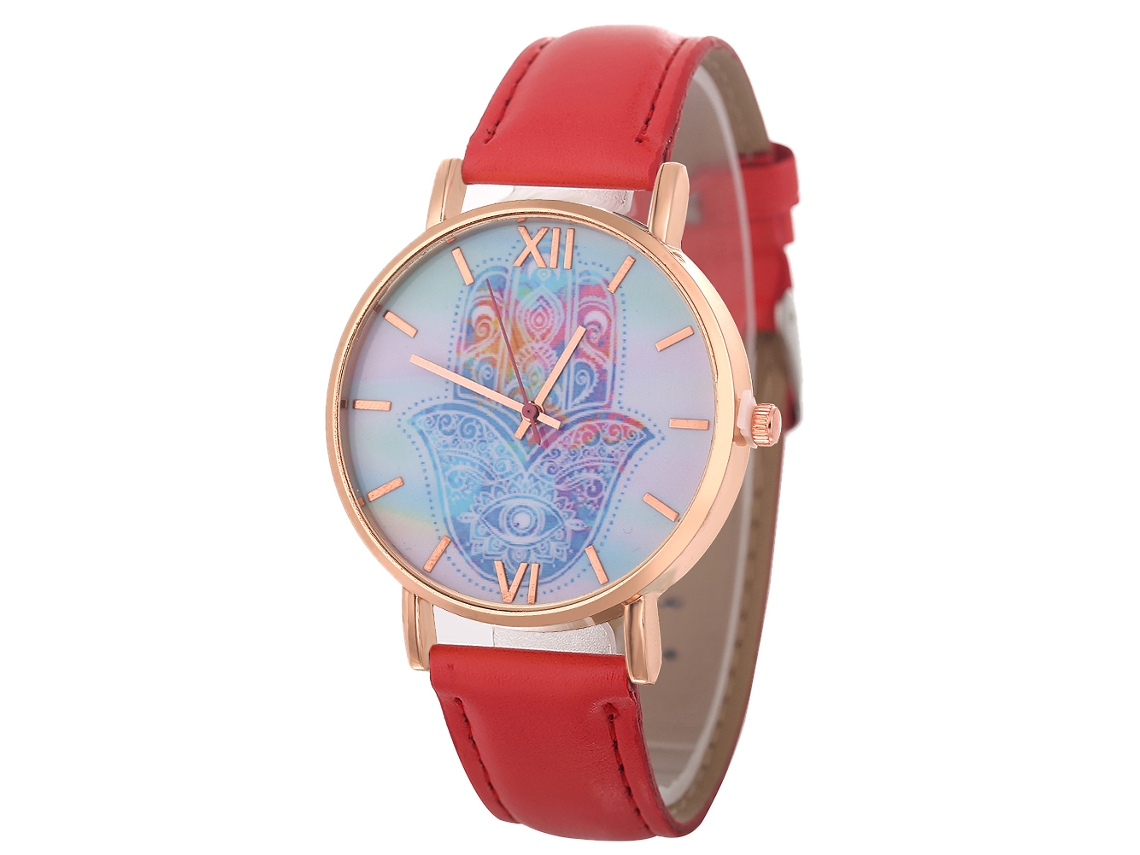 Reloj De Cuarzo Elegante Y Casual Unisex Para Parejas Regalo Color Rojo Brillante