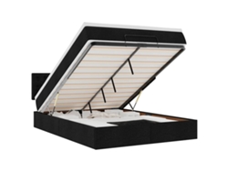 Maison Exclusive - Cama Otomana Con Colchón Led Negra 140x190 Cm Tela