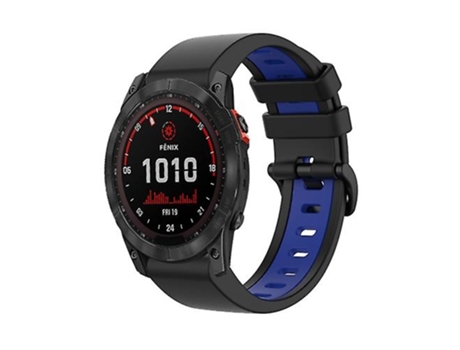 Correa De Reloj Inteligente Para Garmin Tactix 7, Banda De Reloj Deportiva De De Silicona De 26Mm, Negro-Azul VENISYMLIS