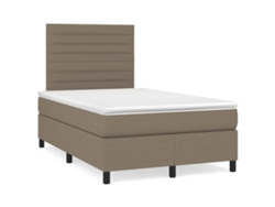 Maison Exclusive - Cama Box Spring Con Colchón Tela Gris Taupe 120x200 Cm