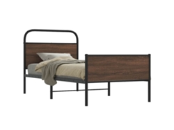 Estructura De Cama Sin Colchón 90x190 Cm Madera Marrón Roble