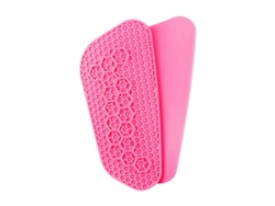 Espinilleras de fútbol para adolescentes, niños y adultos, ligeras, con amortiguación y protección en color rojo rosado.