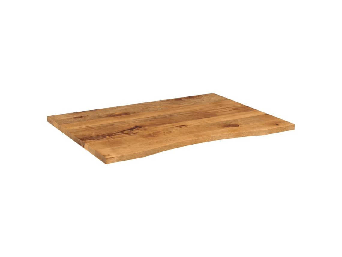 Tablero Escritorio | Superficie De Mesa | Tablero De Mesa Con Curva Madera Mango Rugosa 100x80x2,5 Cm Wsd25105