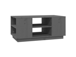Mesa de centro con 6 compartimentos, diseño moderno y contemporáneo, 90 x 49 x 40,5 cm, madera maciza de pino gris, Dec039210