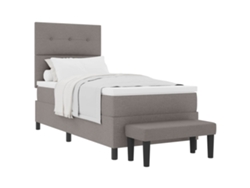 Maison Exclusive - Cama Tipo Box Spring Con Cabecera Taupé 80 X 200 Cm Tela