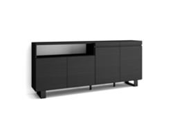 Aparadores para salón 200x87x35cm 4 Puertas Diseño industrial Negro