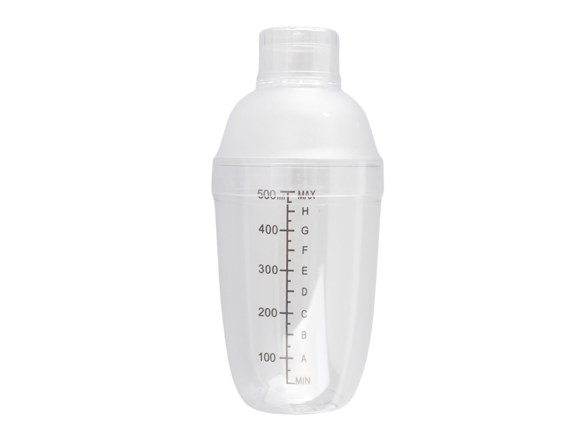 Coctelera de plástico con escala, hervidor de leche, vaso para bar y tienda, 530 ml, transparente