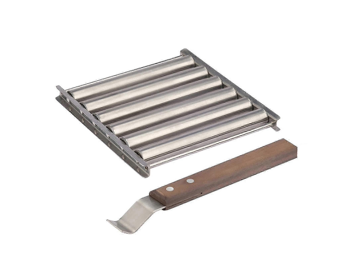 Soporte Para Salchichas De Acero Inoxidable Zekai Con Mango De Madera Extra Largo Parrilla Para Cocinar Al Aire Libre Rosewell