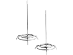 Juego de 2 porta recibos de metal plateado con base redonda estable, tenedor resistente para recibos de pedidos, ideal para Gokoco