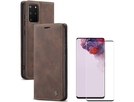 Carcasa y Protector Samsung S20 Plus Livro Caseme Elite Marrón