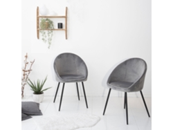 Pack De 2 Sillas De Terciopelo Gris Diane