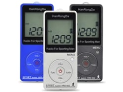 Rádio Portátil Hrd-602 Fm/am Com Display Lcd Botão De Bloqueio Fone De Ouvido Passo A Passo Esportivo