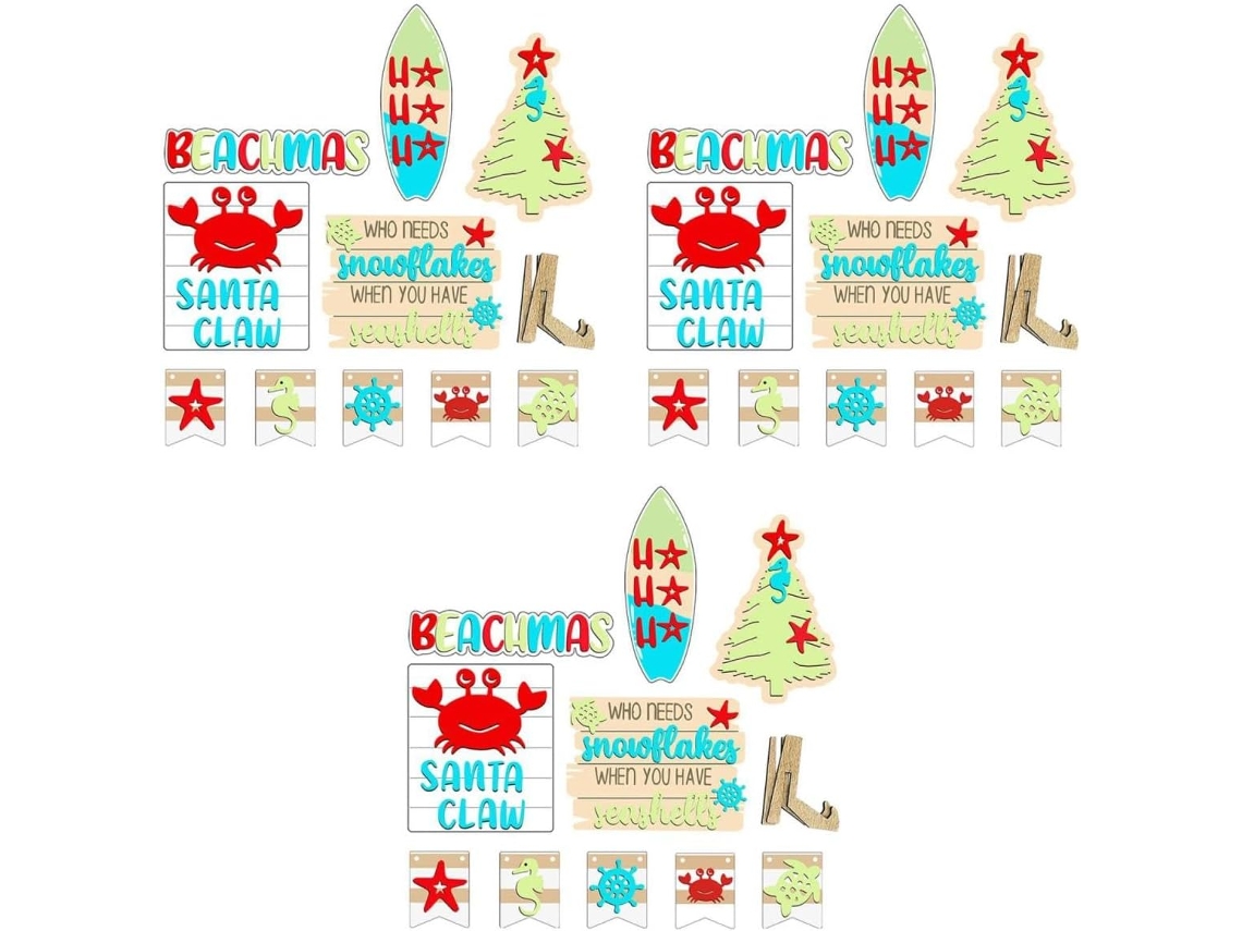 Juegos De Decoración De Bandejas De Estilo Náutico, Letreros Navideños Con Letras, Adornos De Mesa Para El Hogar.