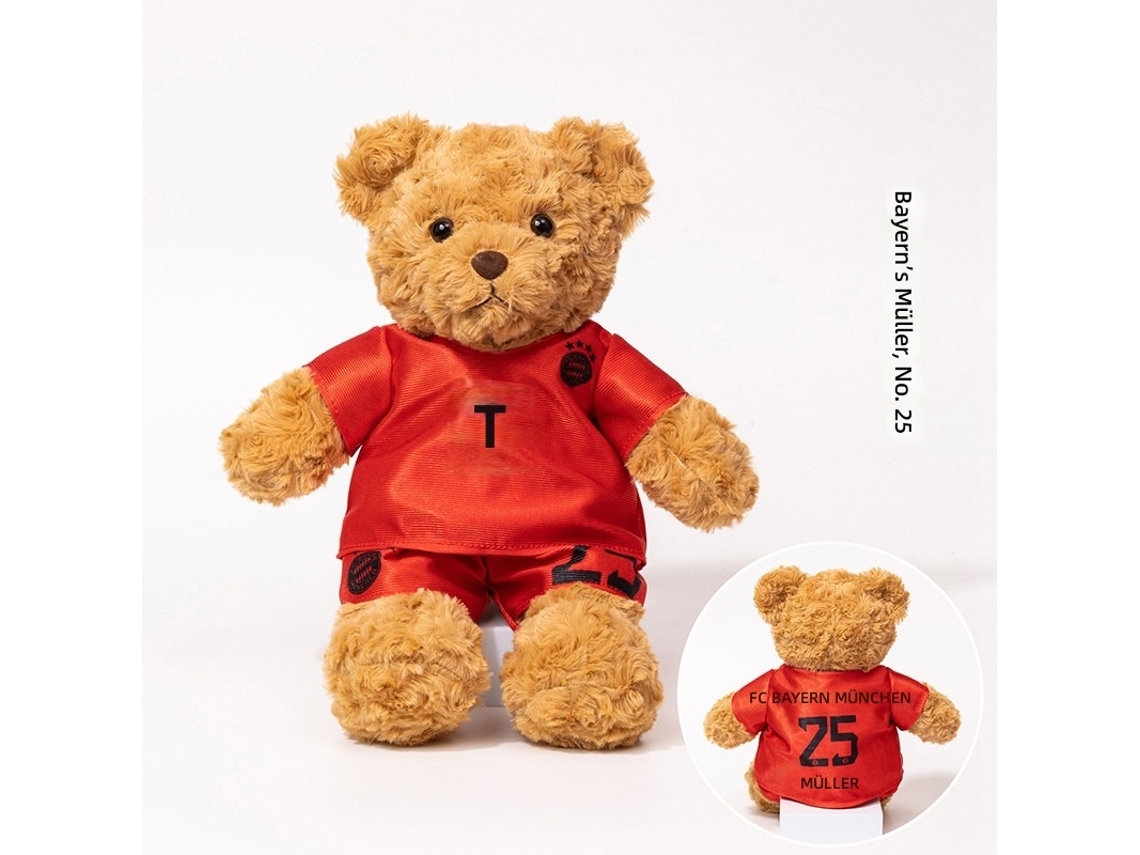 Urso de Pelúcia com camisa de futebol Liga dos Campeões Premier League, presente para Torcedores, Espanha Número 3 Pepe CHABERLU