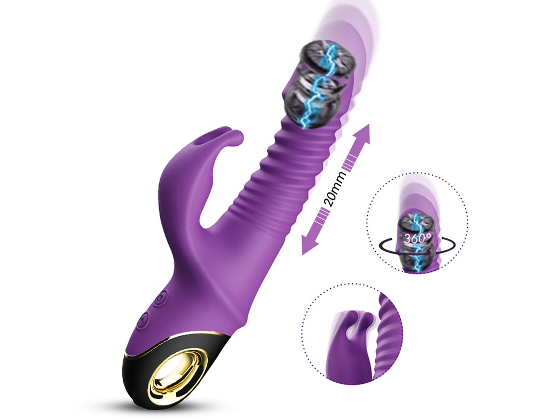 Vibrador De Conejo, Rotacin Telescpica Automtica De 360 , Juguete Sexual Masturbador Para Mujeres (prpura)