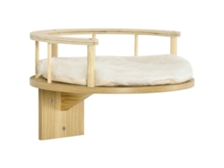 Cama Abatible Con Borde Y Cojín, Roble, 34x34x11cm