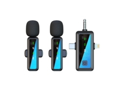 Micrófonos De Solapa Inalámbricos Chrui Micrófono Dual H65 (3 En 1)