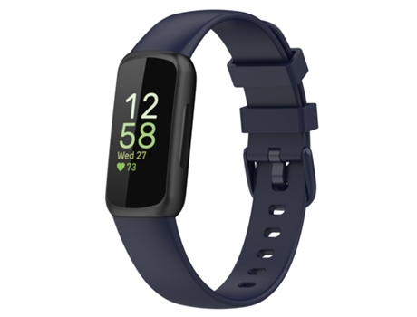 Correa de reloj inteligente para Fitbit Inspire 3 Silicona de color sólido, Talla: S (Azul oscuro)