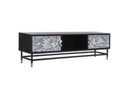Mueble Tv Hueso Resina Taracea Negro 170x40x50cm
