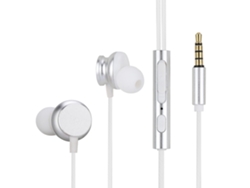 Auriculares Intrauditivos Con Cable De Metal De 45° Sonido Hifi Con Micrófono Auriculares Estéreo Blanco