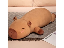 Almofada Longa de Pelúcia Capivara, Bicho de Pelúcia de Tecido Cartoon para Decoração Marrom, Modelo Básico CHABERLU