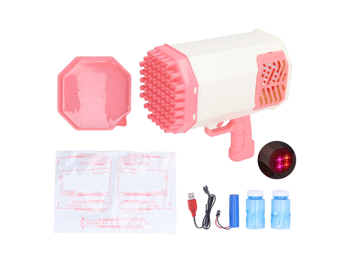 Yncm-máquina De Burbujas 69 Agujeros Con Luz, Soplador De Burbujas Juguete, Creadora De Burbujas