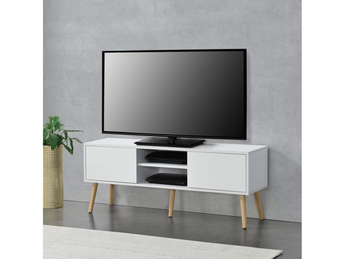 Mueble de TV [EN.CASA] (Aglomerado - Blanco - 120 x 30 x 47 cm)