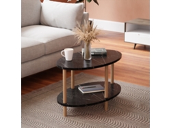 Mesa de Centro [EN.CASA] (Negro - Aglomerado de Madera - 43 x 70 x 44 cm)