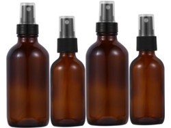 Juego De 4 Botellas De Vidrio Recargables Con Pulverizador