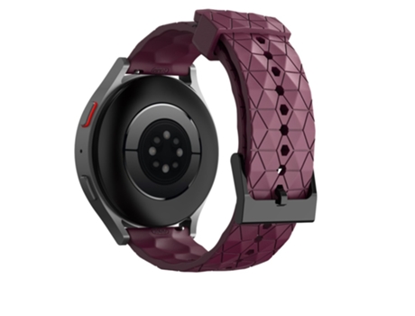 Correa de Silicona patrón de fútbol 20mm para Samsung Galaxy Watch 5/Huawei Watch GT - vino tinto