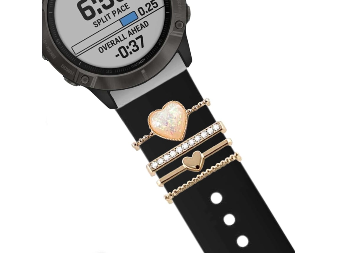 Correa Garmin Instinct Crossover Pulsera con Adorno Cristal Negro