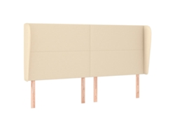 Maison Exclusive - Cabecero Con Orejas De Tela Color Crema 183x23x118/128 Cm