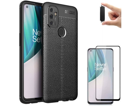Kit Funda, Protector y Soporte OnePlus Nord N100 Rugged Leather Negro