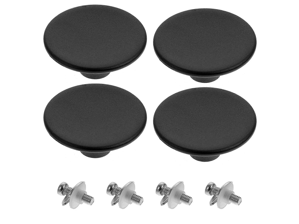 Juego de 4 tapas de repuesto para ollas de acero inoxidable y hierro fundido con asa práctica, antiescaldaduras, tamaño universal 5,2 x 5,2 x 2,2 cm, color negro.