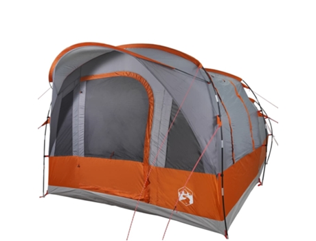Tienda de campaña túnel 3 personas VIDAXL impermeable gris y naranja