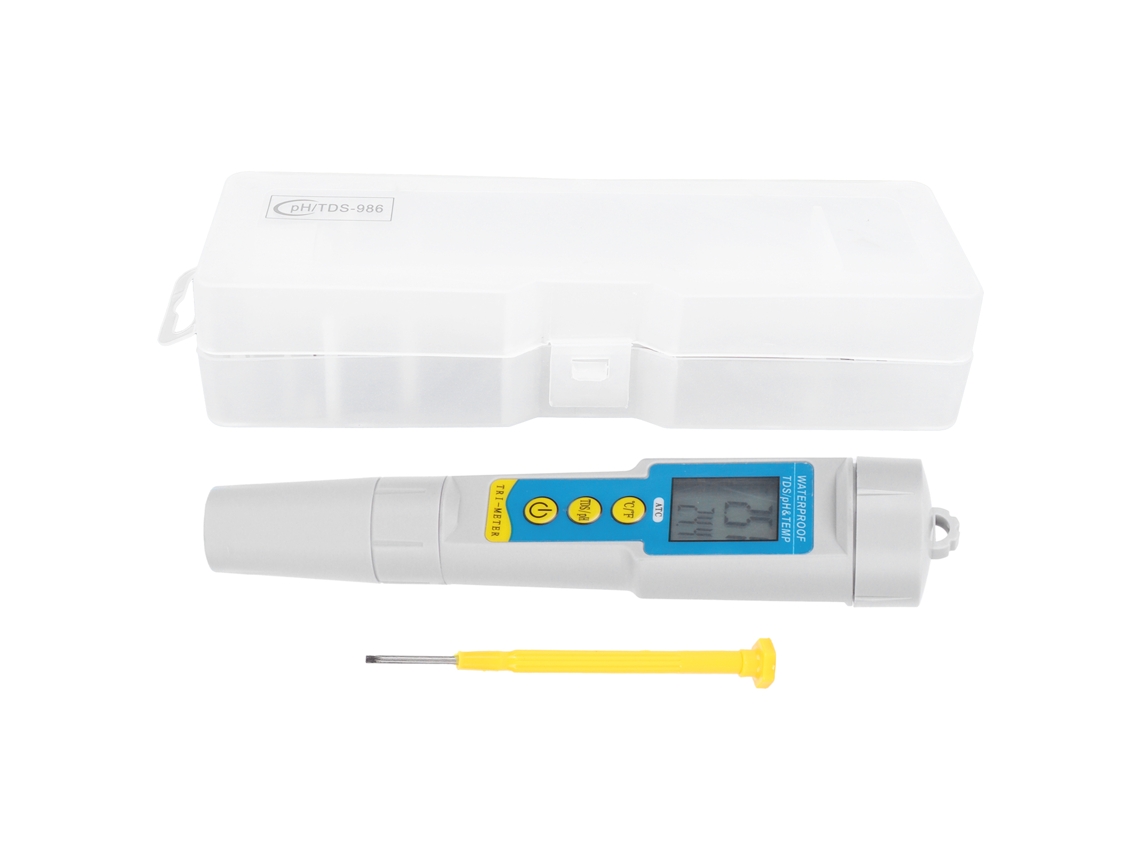 Medidor de calidad del agua Primerox 3 en 1: pH, TDS y temperatura - Probador portátil multifuncional.