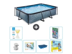 Exit-toys Piscina Exit Retangular - Efeito Pedra - 300x200x65 Cm - 7-peças S291