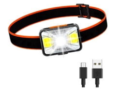 Linterna frontal LED recargable de 2000 l con 5 modos para actividades al aire libre, pesca, acampada, ciclismo, caza y senderismo Yizhood (negra)