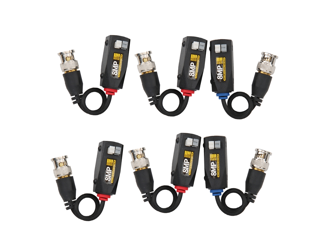2026-6pcs Balun De Video Y Potencia 8mp Anti Trueno Transmisor Para Cvi/tvi/ahd/cvbs Transceiver