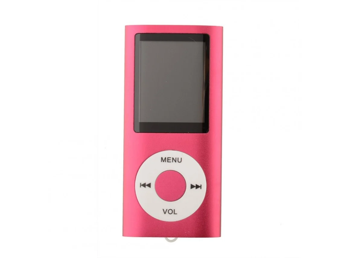 Leitor MP3 de 1,8 Polegadas Tocando Música Gravador de Rádio Fm Integrado Ebook Player com Cabo Usb Rosa