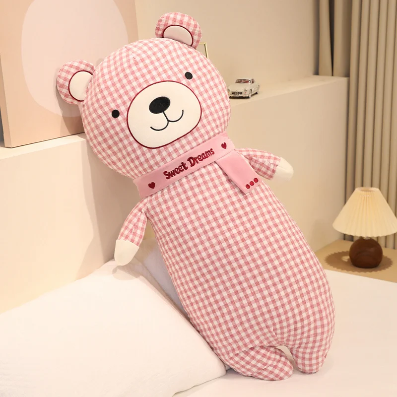 (burdeos, 100 Cm) Almohada Larga Suave Con Forma De Oso Adulto Y Respaldo Acolchado