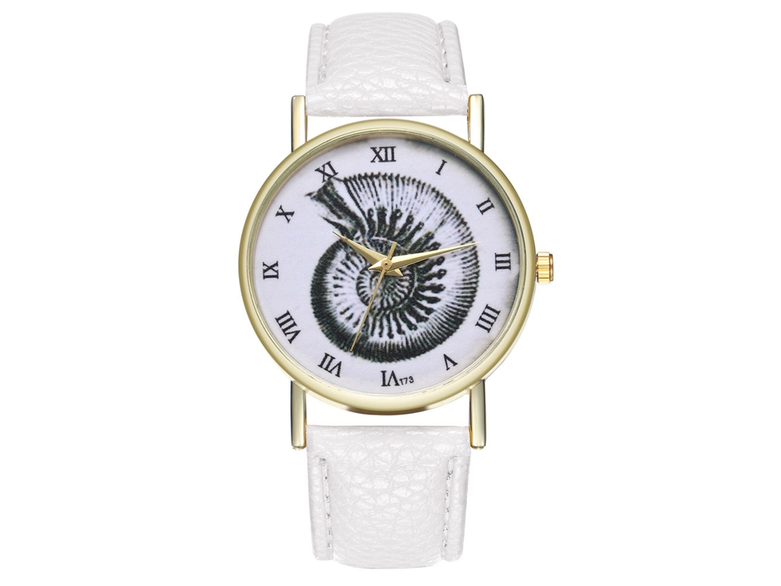Reloj Cuarzo Unisex Con Correa De Cuero Pu Patrón De Insectos Simple T73-a (blanco)