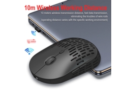 Ratón Óptico Inalámbrico Hxsj T38 2.4g Ergonómico Recargable Con Velocidad Ajustable Y Luz Respiratoria Negro