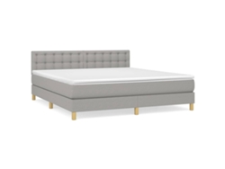 Maison Exclusive - Cama Box Spring Con Colchón Tela Gris Claro 160x200 Cm