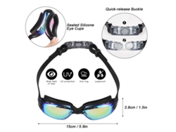 Gafas De Natación Antivaho Con Protección Uv Para Adultos, Con Capucha, Pinzas Nasales, Tapones Para Los Oídos Y Estuche.