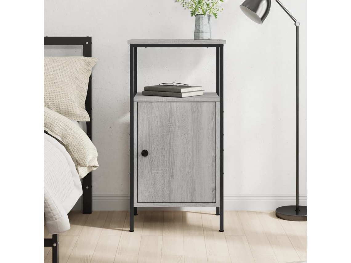 Mesita de Noche 41X31X80 Cm Derivados de Madera Gris Sonoma