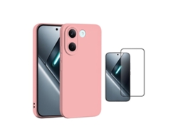 Kit Vidro Temperado Capa Silicone Líquido Phonecare Para Xiaomi Poco X8 Pro - Rosa