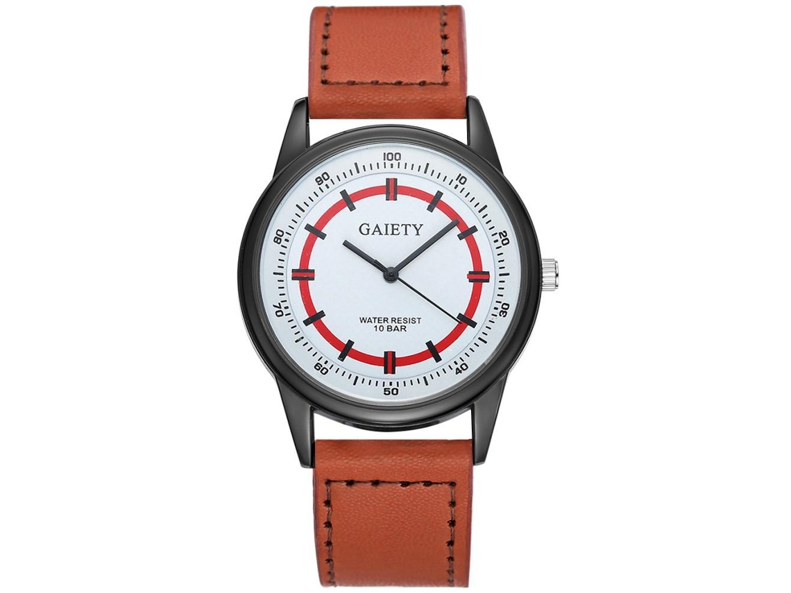 Reloj De Pulsera Hombre Estilo Simple Negocios Dial Redondo Acero Cuarzo Marrón Claro
